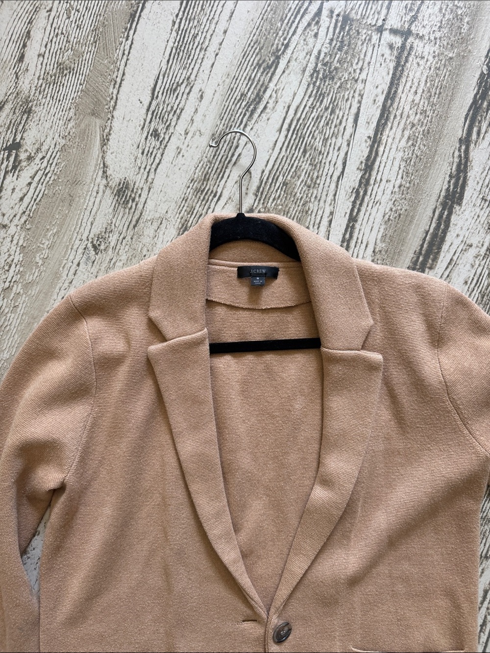 J. Crew Tan Knit Single-Button Blazer
